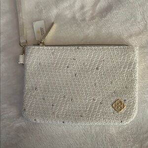 Kendra Scott Ivory Tweed Wristlet with Gold Charm